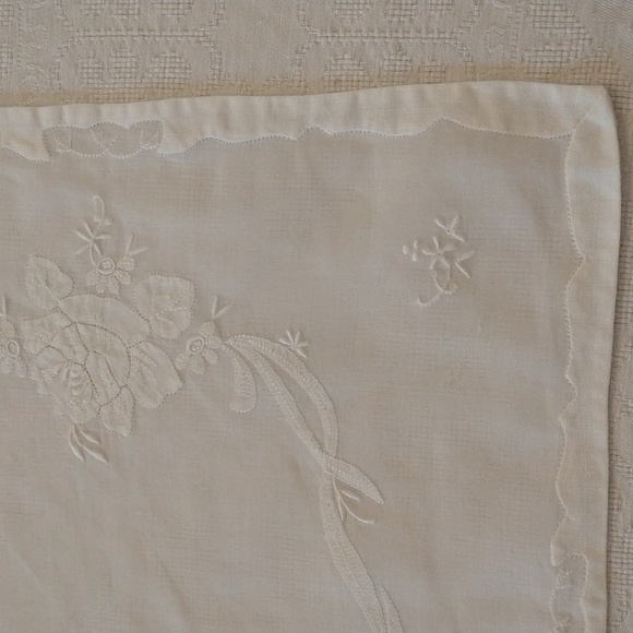 Set of 5 organdy linen handmade madeira white placemats vintage cottagecore - Picture 5 of 8